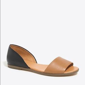 J. Crew - Morgan leather peep-toe flats